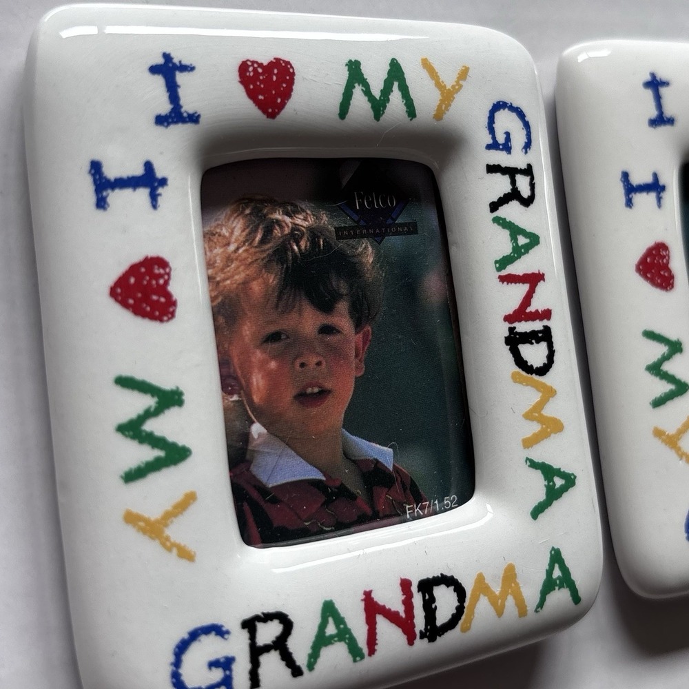 Vintage Ceramic Magnet Frames 90s Kid Core I Love My Mommy Grandpa Grandma New